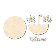 Load image into Gallery viewer, Unfinished Wood Welcome Spring Door Sign Kit | Wood Craft Cutouts | 1/4&quot; Thick |
