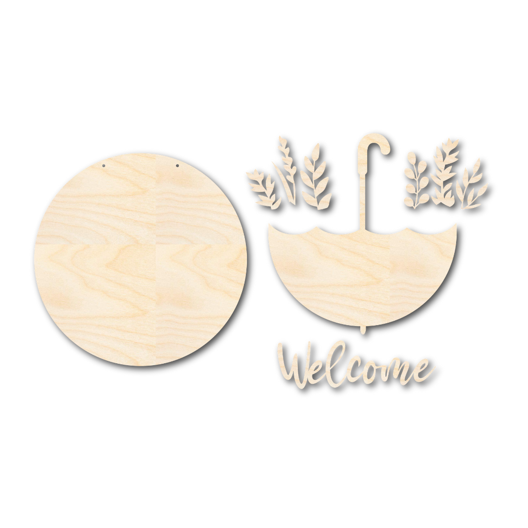Unfinished Wood Welcome Spring Door Sign Kit | Wood Craft Cutouts | 1 ...