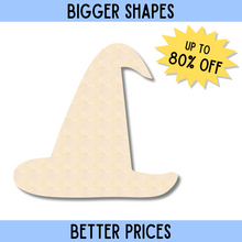 Load image into Gallery viewer, Bigger Better | Unfinished Wood Witch Hat Silhouette |  DIY Craft Cutout
