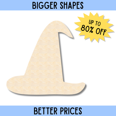 Bigger Better | Unfinished Wood Witch Hat Silhouette |  DIY Craft Cutout