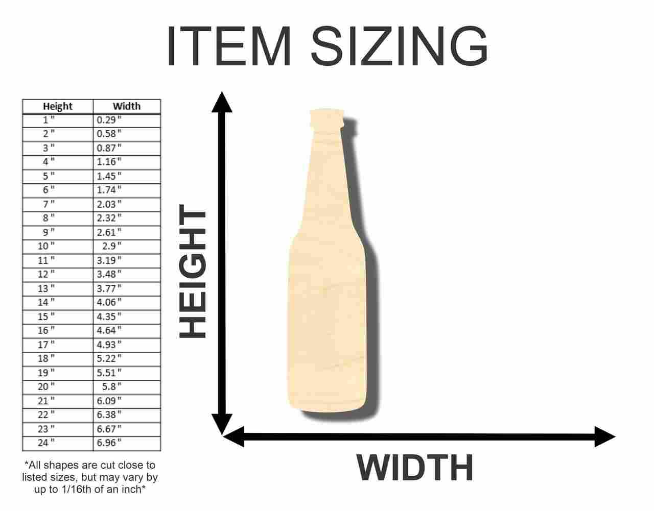 Unfinished Wooden Beer Soda Pop Bottle Shape - Bar Decor - Craft - up to 24" DIY-24 Hour Crafts