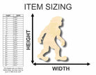 Unfinished Wooden Bigfoot Shape - Craft - up to 24" DIY-24 Hour Crafts