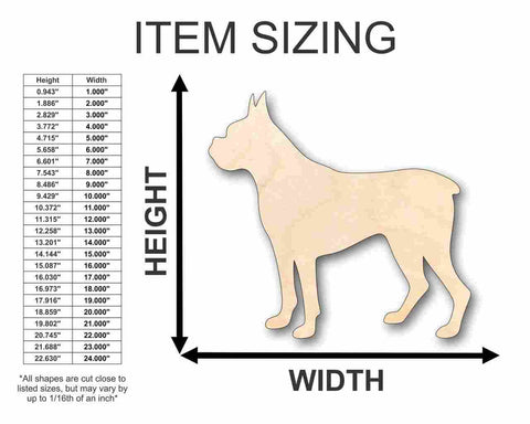 Unfinished Wooden Boxer Dog Shape - Animal - Pet - Craft - up to 24" DIY-24 Hour Crafts