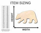 Unfinished Wooden Brown Bear Shape - Animal - Craft - up to 24" DIY-24 Hour Crafts