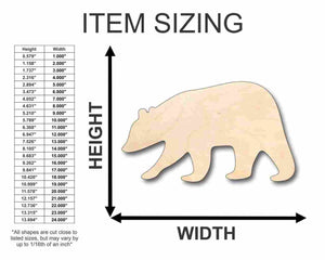Unfinished Wooden Brown Bear Shape - Animal - Craft - up to 24" DIY-24 Hour Crafts