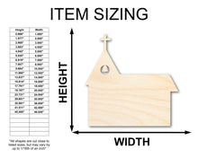 Load image into Gallery viewer, Unfinished Wood Church with Bell Shape - Craft - up to 36&quot;
