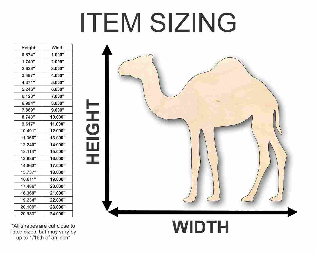 Unfinished Wooden Camel Shape - Animal - Craft - up to 24" DIY-24 Hour Crafts