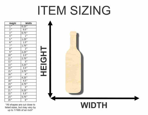 Unfinished Wooden Wine Bottle Shape - Craft - up to 24" DIY-24 Hour Crafts
