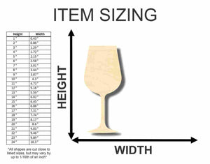 Unfinished Wooden Wine Glass Shape - Craft - up to 24" DIY-24 Hour Crafts