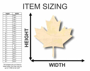 Unfinished Wooden Canadian Maple Leaf Shape - Leaves - Craft - up to 24" DIY-24 Hour Crafts