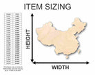 Unfinished Wooden China Shape - Countries - Craft - up to 24" DIY-24 Hour Crafts