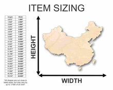 Load image into Gallery viewer, Unfinished Wooden China Shape - Countries - Craft - up to 24&quot; DIY-24 Hour Crafts
