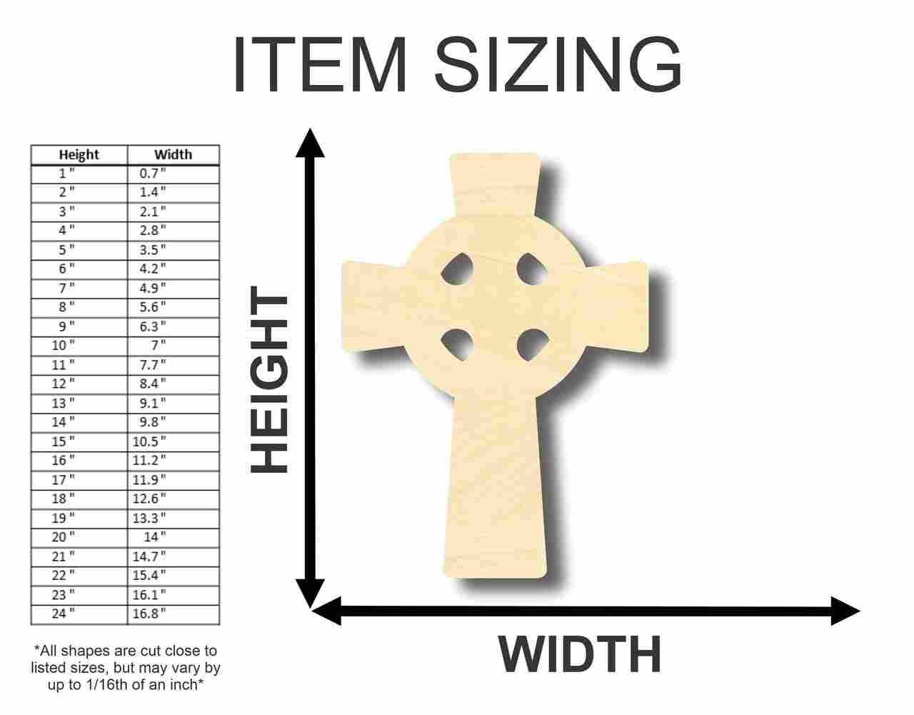 Unfinished Wood Cross Shape - Easter - Christian - Craft - up to 24 DIY  20 / 1/8 