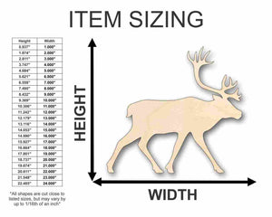 Unfinished Wooden Caribou Shape - Animal - Wildlife - Craft - up to 24" DIY-24 Hour Crafts