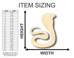 Unfinished Wooden Cobra Snake Shape - Animal - Wildlife - Craft - up to 24" DIY-24 Hour Crafts
