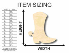 Load image into Gallery viewer, Unfinished Wooden Cowboy Boot Shape - Western - Craft - up to 24&quot; DIY-24 Hour Crafts
