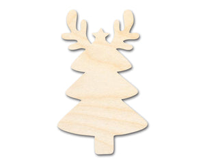 Unfinished Wood Reindeer Christmas Tree Shape - Craft - up to 36" DIY