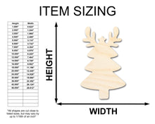 Load image into Gallery viewer, Unfinished Wood Reindeer Christmas Tree Shape - Craft - up to 36&quot; DIY
