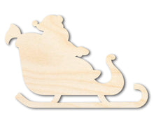 Load image into Gallery viewer, Unfinished Wood Santa in Sleigh Shape - Craft - up to 36&quot; DIY
