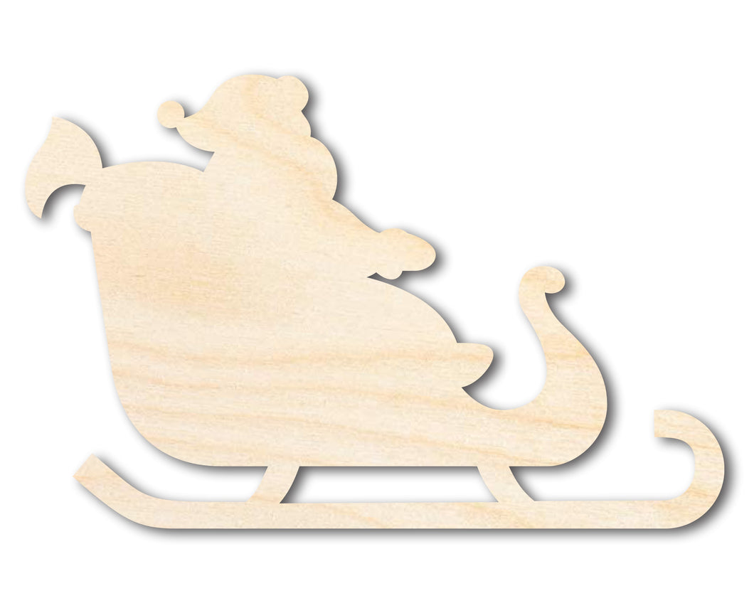 Unfinished Wood Santa in Sleigh Shape - Craft - up to 36