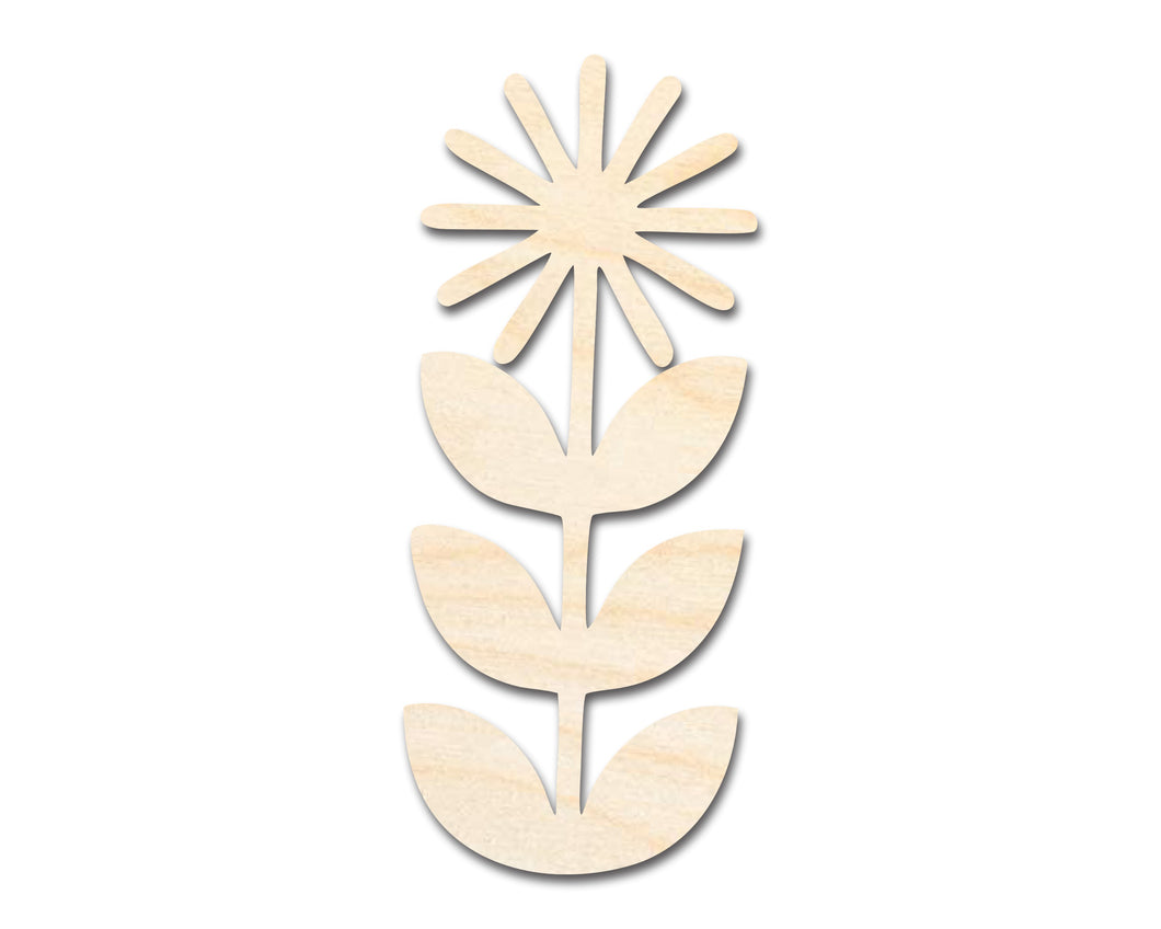 Unfinished Wood Folk Daisy Shape - Flower Craft - up to 36