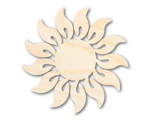Unfinished Wood Radiant Sun Silhouette | Summer | Celestial | Craft Cutout | up to 36"