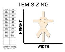 Load image into Gallery viewer, Unfinished Wood Cross and Ribbon Silhouette Shape - Craft - up to 36&quot;
