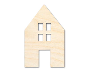 Unfinished Wood House Silhouette Shape - Craft - up to 36"
