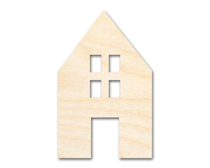 Unfinished Wood House Silhouette Shape - Craft - up to 46"