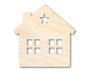 Unfinished Wood House Silhouette Shape - Craft - up to 36"