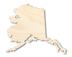 Unfinished Wood Alaska Shape - State - Craft - up to 24" DIY