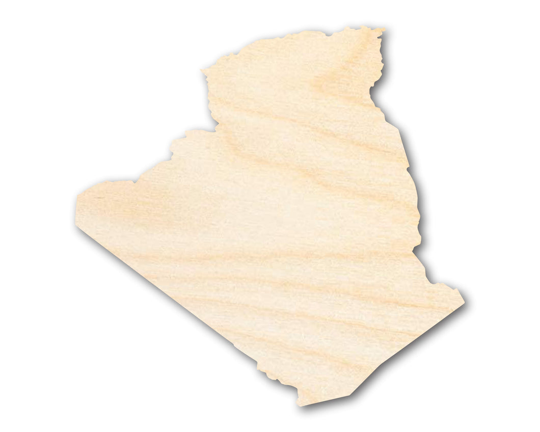 Unfinished Wood Algeria Silhouette Shape - Craft - up to 36