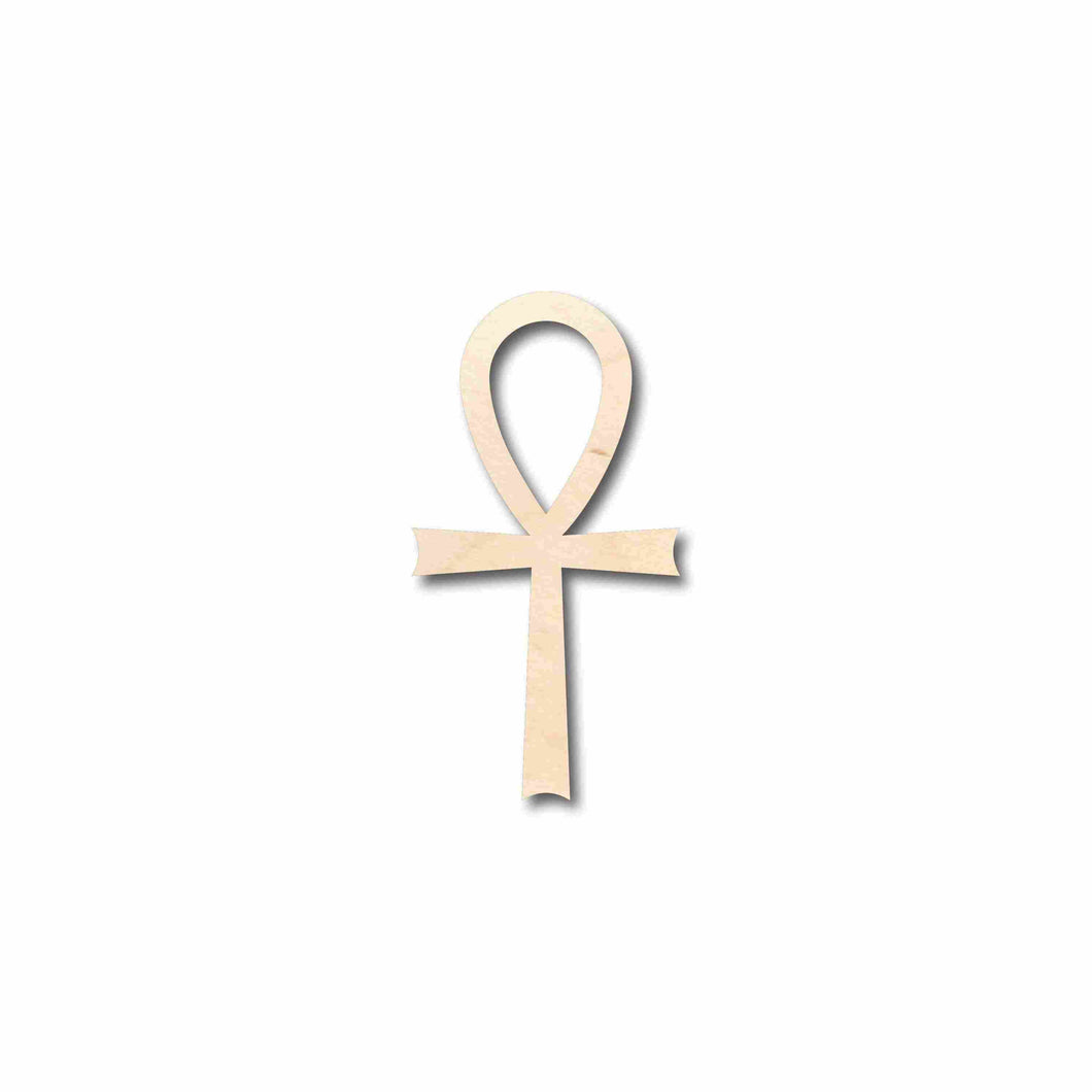 Unfinished Wood Ankh Silhouette - Craft- up to 24