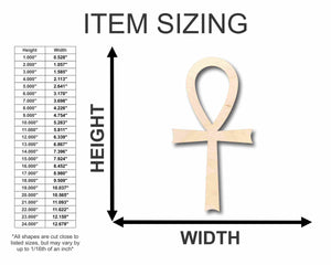 Unfinished Wood Ankh Silhouette - Craft- up to 24" DIY