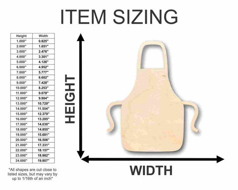 Unfinished Wooden Apron Shape - Craft - up to 24" DIY-24 Hour Crafts