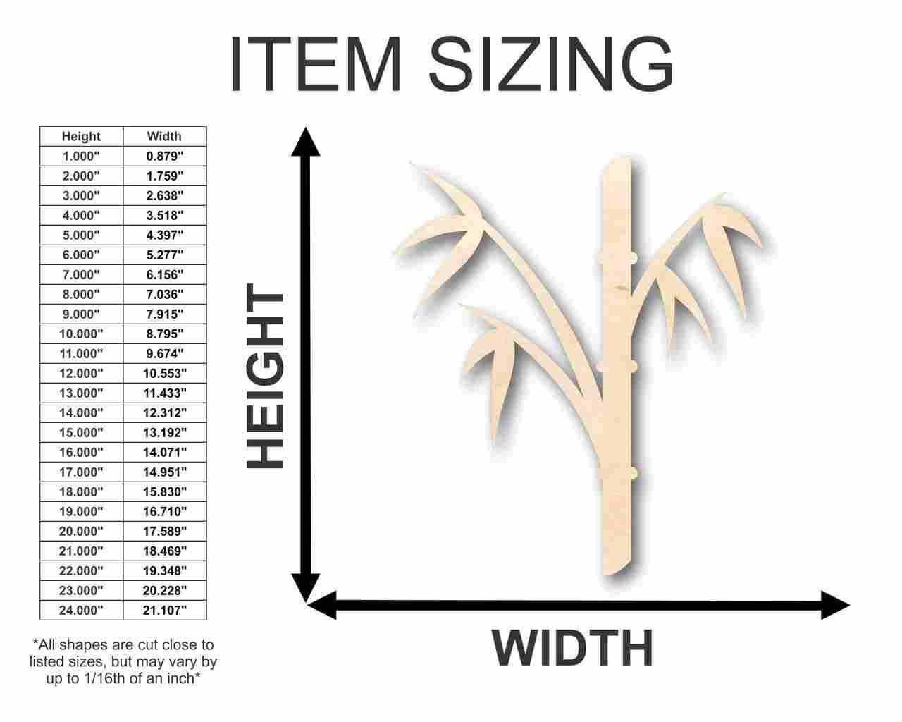 Unfinished Wooden Bamboo Shape - Craft - up to 24" DIY-24 Hour Crafts