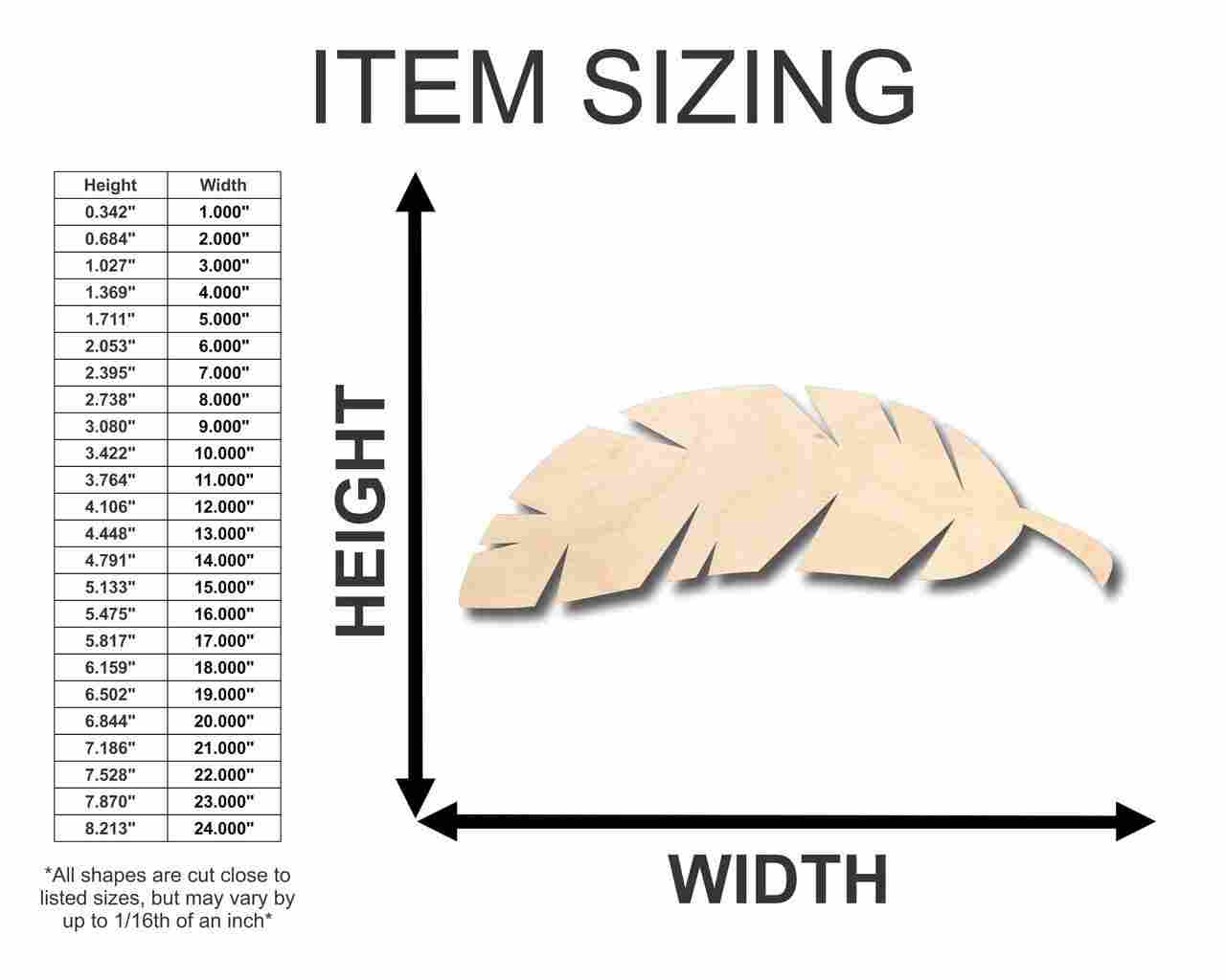 Unfinished Wooden Banana Leaf Shape - Craft - up to 24" DIY-24 Hour Crafts