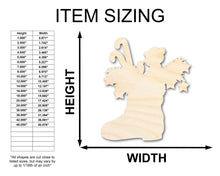 Load image into Gallery viewer, Unfinished Wood Christmas Boot Silhouette Shape - Craft - up to 36&quot;
