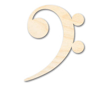 Load image into Gallery viewer, Unfinished Wood Bass Clef Shape - Music - Nursery - Craft - up to 24&quot; DIY
