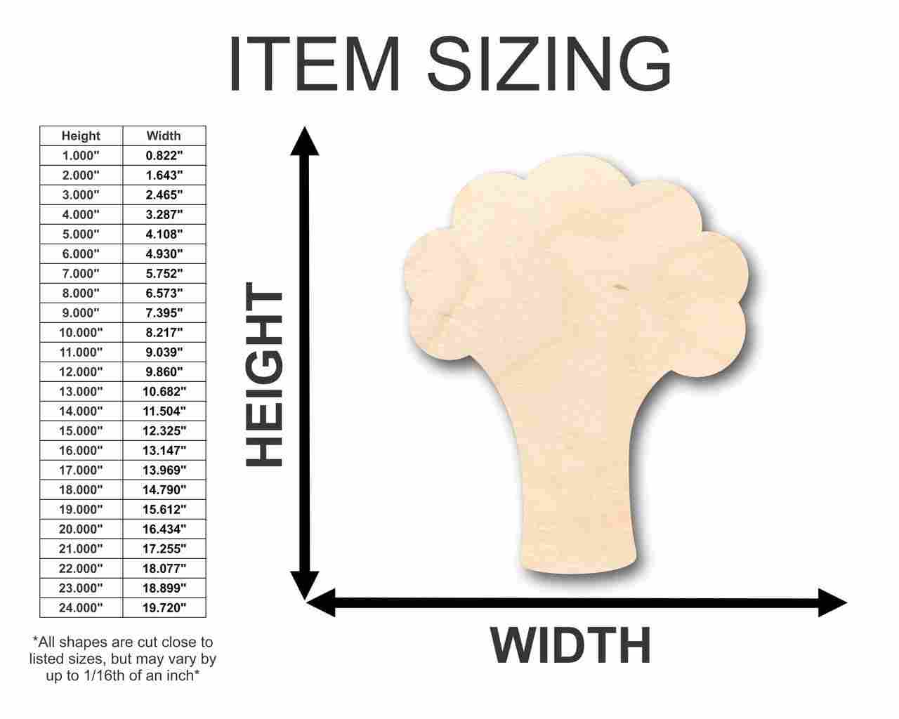 Unfinished Wooden Broccoli Shape - Food - Craft - up to 24" DIY-24 Hour Crafts