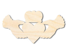 Load image into Gallery viewer, Tall Unfinished Wood Claddagh Shape - Irish Craft - up to 24&quot; DIY
