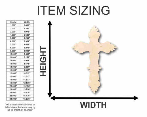 Unfinished Wooden Catholic Cross Shape - Easter - Christian - Craft - up to 24" DIY-24 Hour Crafts