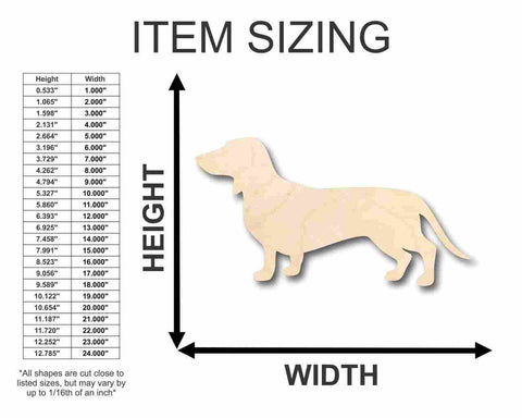 Unfinished Wooden Dachshund Dog Shape - Animal - Pet - Craft - up to 24" DIY-24 Hour Crafts