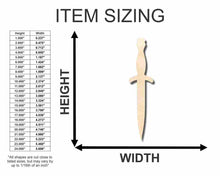 Load image into Gallery viewer, Unfinished Wooden Dagger Shape - Craft - up to 24&quot; DIY-24 Hour Crafts
