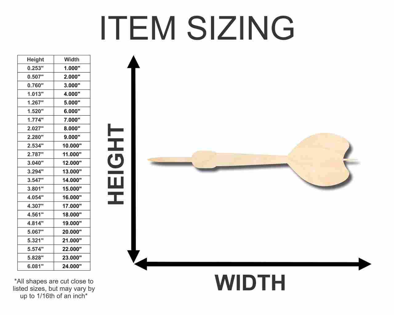 Unfinished Wooden Dart Shape - Craft - up to 24" DIY-24 Hour Crafts