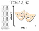 Unfinished Wooden Comedy Tragedy Shape - Theatre - Craft - up to 24" DIY-24 Hour Crafts