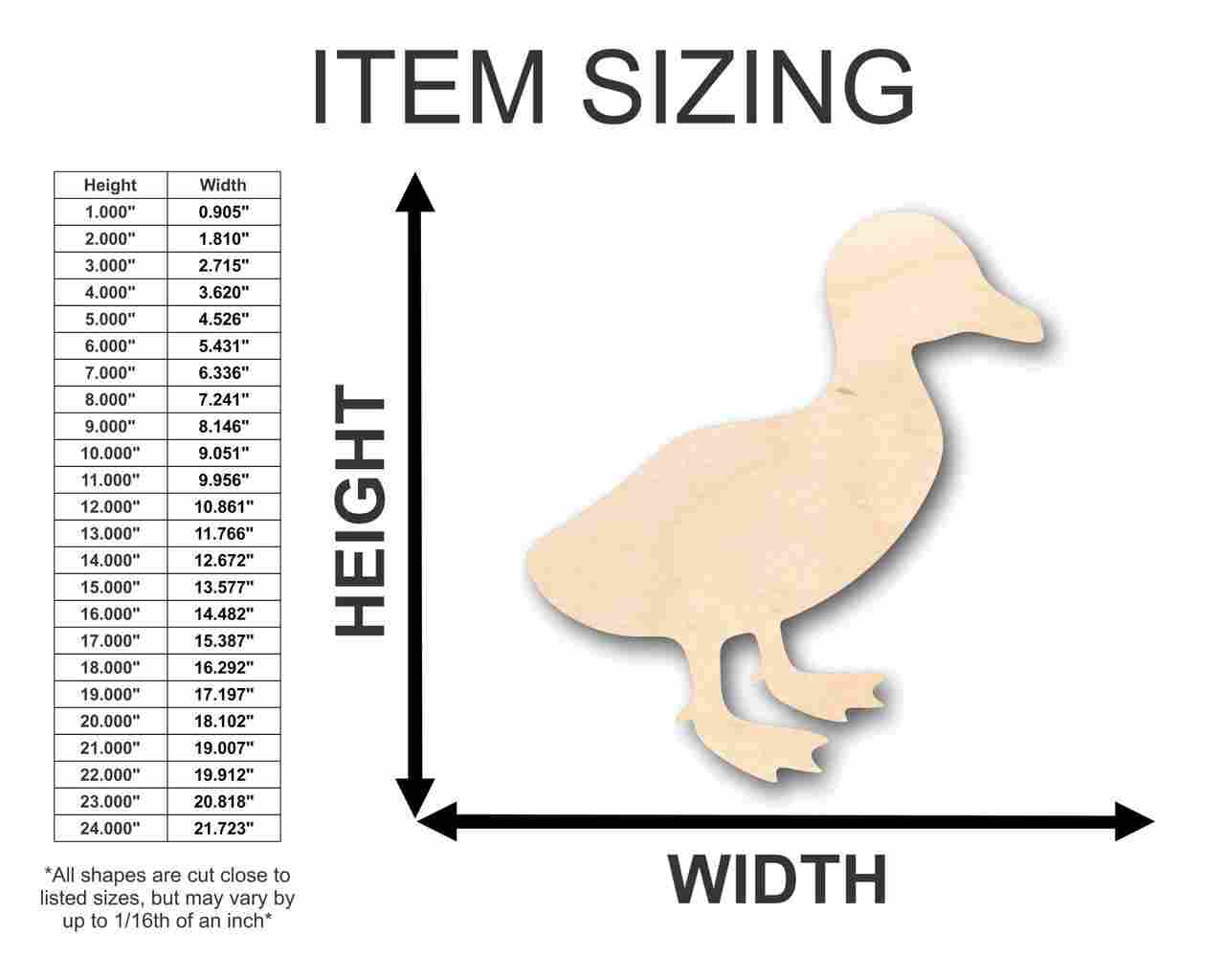 Unfinished Wooden Walking Duck Shape - Animal - Wildlife - Craft - up to 24
