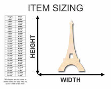 Load image into Gallery viewer, Unfinished Wooden Eiffel Tower Shape - Paris - Monument - Craft - up to 24&quot; DIY-24 Hour Crafts
