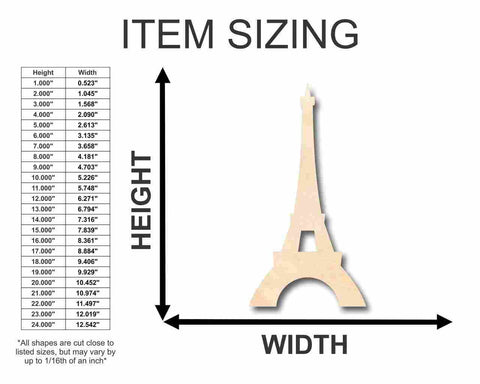 Unfinished Wooden Eiffel Tower Shape - Paris - Monument - Craft - up to 24" DIY-24 Hour Crafts