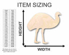 Unfinished Wooden Emu Shape - Animal - Wildlife - Craft - up to 24" DIY-24 Hour Crafts